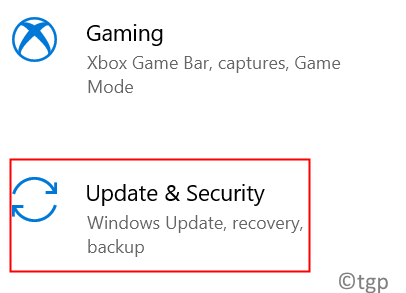 Configurações Atualizar Segurança Mín.