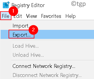 Mínimo de exportação do registro