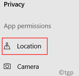 Configurações de privacidade Localização Mín.