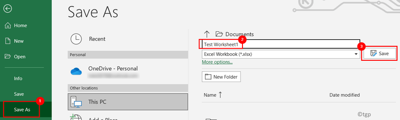 Excel Gem som andet filnavn Min