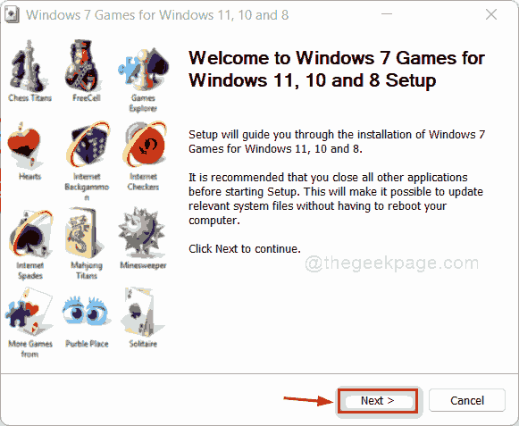 زر التالي Windows7games 11zon