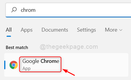 افتح Google Chrome Win11