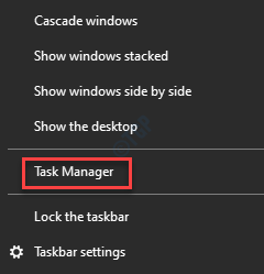Taskbar Desni klik Upravitelj zadataka