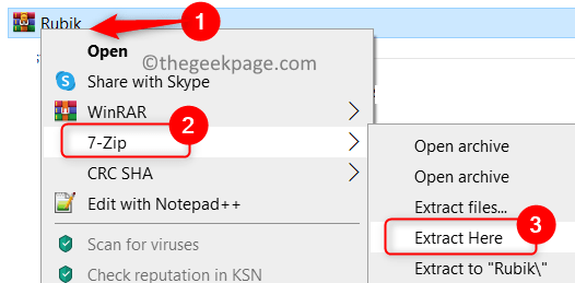7 Zip Context Menu Extrahera här Min