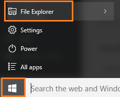 เข้าถึงไฟล์ explorer-start-key