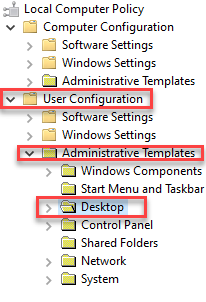 Group Policy Editor Användarkonfiguration Administrativa mallar Desktop