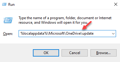 Kör kommando Kör kommandot för att uppdatera Onedrive Enter