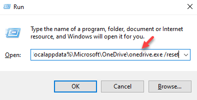 Kör Kommando Typ Commandd För att reservera Onedrive Enter