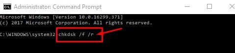 Typ Chkdsk F R