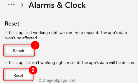 Uhr reparieren App zurücksetzen Min