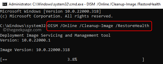 Dism-Scan-Eingabeaufforderung Min