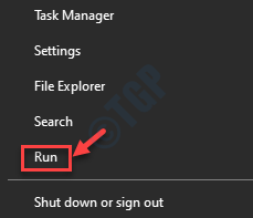 Start Faceți clic dreapta pe Run