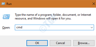 Cmd u prozoru za pokretanje