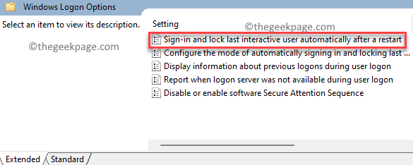 Windows Oturum Açma Seçenekleri Yeniden Başlattıktan Sonra Oturum Açın ve Son Etkileşimli Kullanıcıyı Otomatik Olarak Kilitleyin