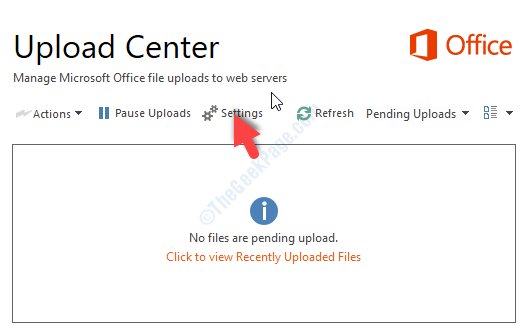 Configurações da Central de Upload