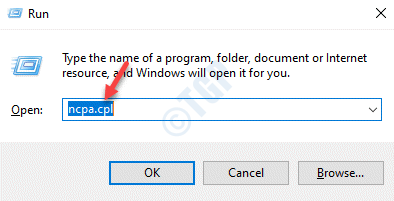 Pokrenite naredbu Ncpa.cpl Enter