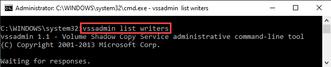 Vssadmin List Writers Min