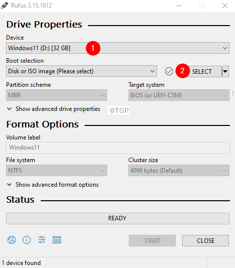 Rufus Windows Kontrollera om USB upptäcks