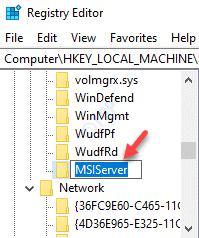 Nimeä avain uudelleen nimellä Msiserver