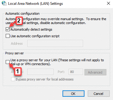 Lan-instellingen Gebruik een proxyserver voor uw LAN Schakel het vinkje uit Instellingen automatisch detecteren Selecteer