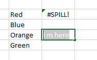 „Excel“ išsiliejimo klaidos šrifto spalva yra balta