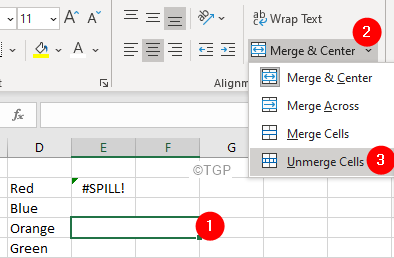 „Excel“ išsiliejimo klaida Išjunkite langelius