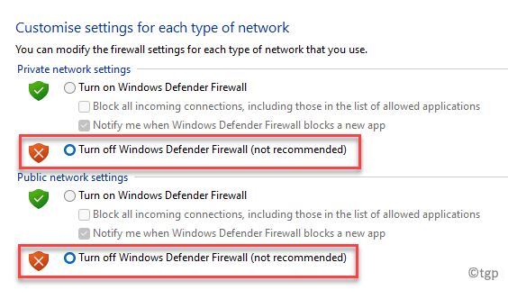 설정 사용자 지정 개인 네트워크 설정 Windows Defender 방화벽 켜기 또는 끄기 공용 네트워크 설정 Windows Defender 방화벽 켜기 또는 끄기 Ok Min Min