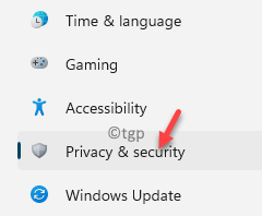 Configuración Lado izquierdo Privacidad y seguridad