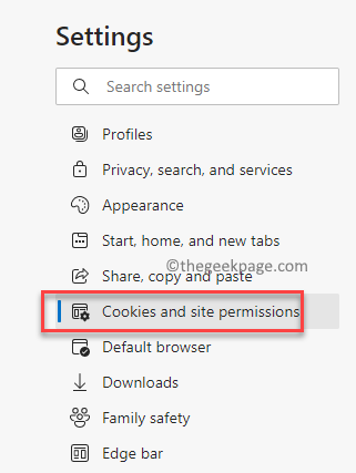 Бисквитки за настройки на Microsoft Edge и разрешения за сайтове