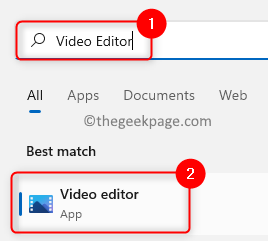 פתח את עורך הווידאו של Windows Key Min