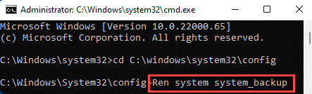 Renomear Mínimo de Backup do Sistema