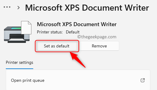 Microsoft Xps Printer Set по подразбиране Windows11 Мин