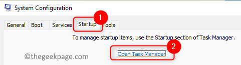 Конфигурация на системата Стартиране Open Task Manager Мин