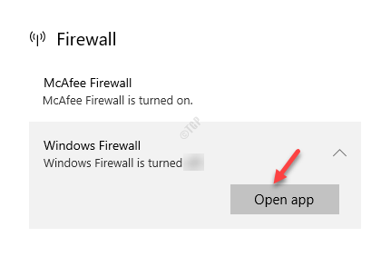 Brandvägg Windows-brandvägg Öppna appen