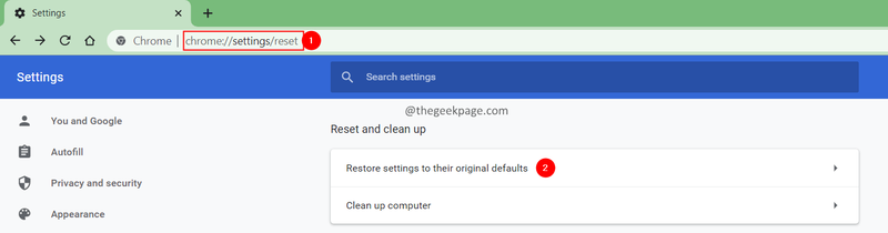 Redefinir as configurações para seus padrões originais Mínimo