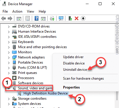 Desinstalar dispositivo de áudio Mín.