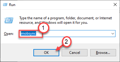 Mobsync Sync Center Suorita komento Min