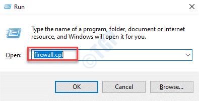 Zaženite ukaz Firewall.cpl Enter