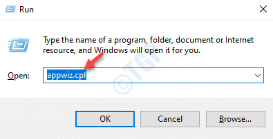 Zaženite ukaz Appwiz.cpl Enter