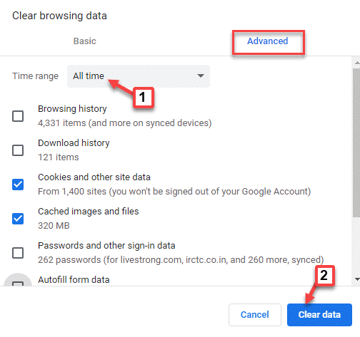 Limpar dados de navegação Intervalo de tempo Todo o tempo Cookies e outros dados do site Imagens e arquivos em cache Selecionar Limpar dados