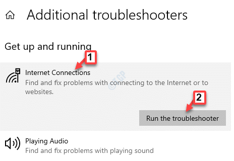 Solucionadores de problemas adicionais Instale e execute conexões com a Internet Execute o solucionador de problemas