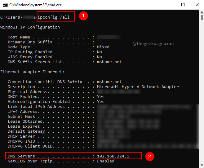 Ipconfig Befehl Min
