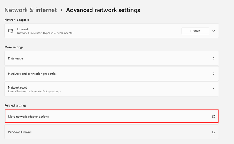 Mehr Netzwerkadapter Min