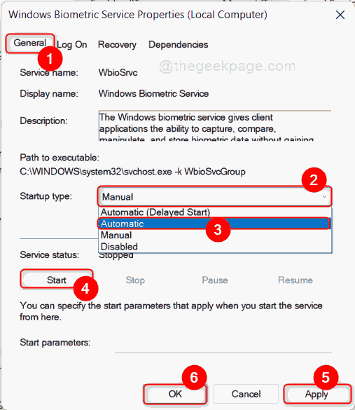 Automatická biometrická služba Windows Enable 11zon