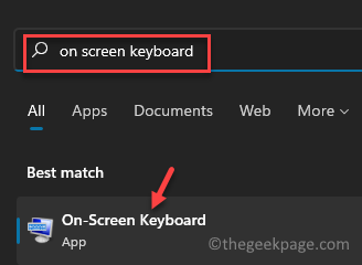 ابدأ تشغيل Windows Search On Screen Keyboard لأفضل نتيجة مطابقة