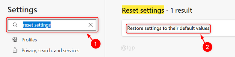 รีเซ็ตการตั้งค่า Ms Edge Win11