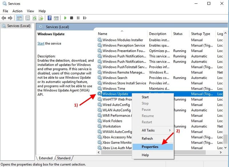 مدير خدمة Windows Update دقيقة
