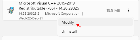 Modifier Visaul Min