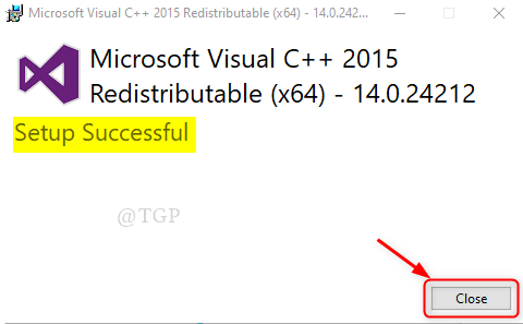 Ms Visual C++ Setup Successful Win