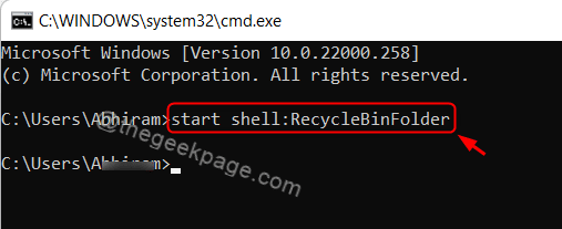 Odprite ukaz za koš v Cmd Win11